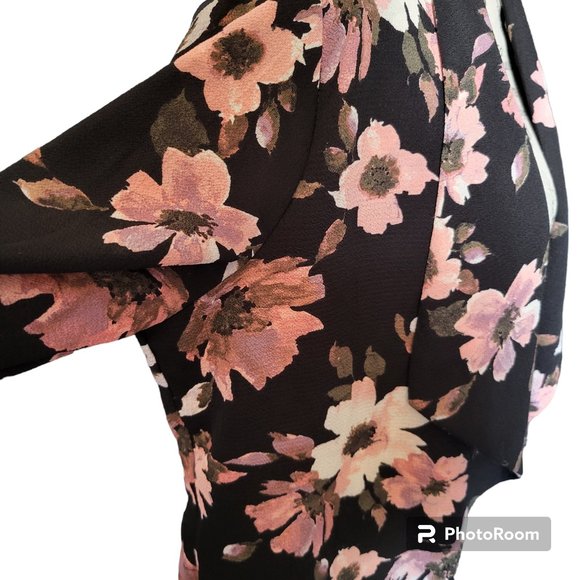 Women's Iris Los Angeles Crepe Crop Waterfall Floral Office Casual Cardi… - Picture 4 of 7